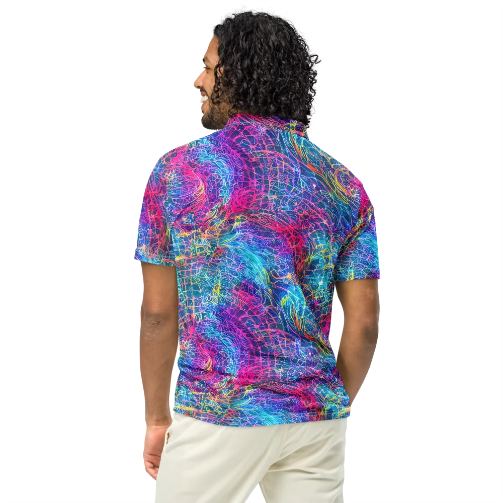 Hypercolor Rapture on Men's Slim Fit Polo Shirt — Back