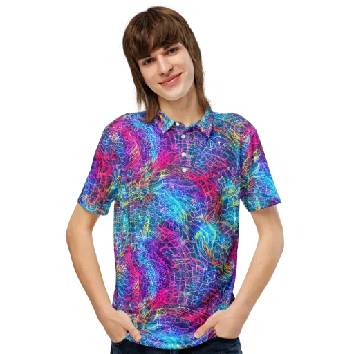 Hypercolor Rapture on a Men's Slim Fit Polo Shirt