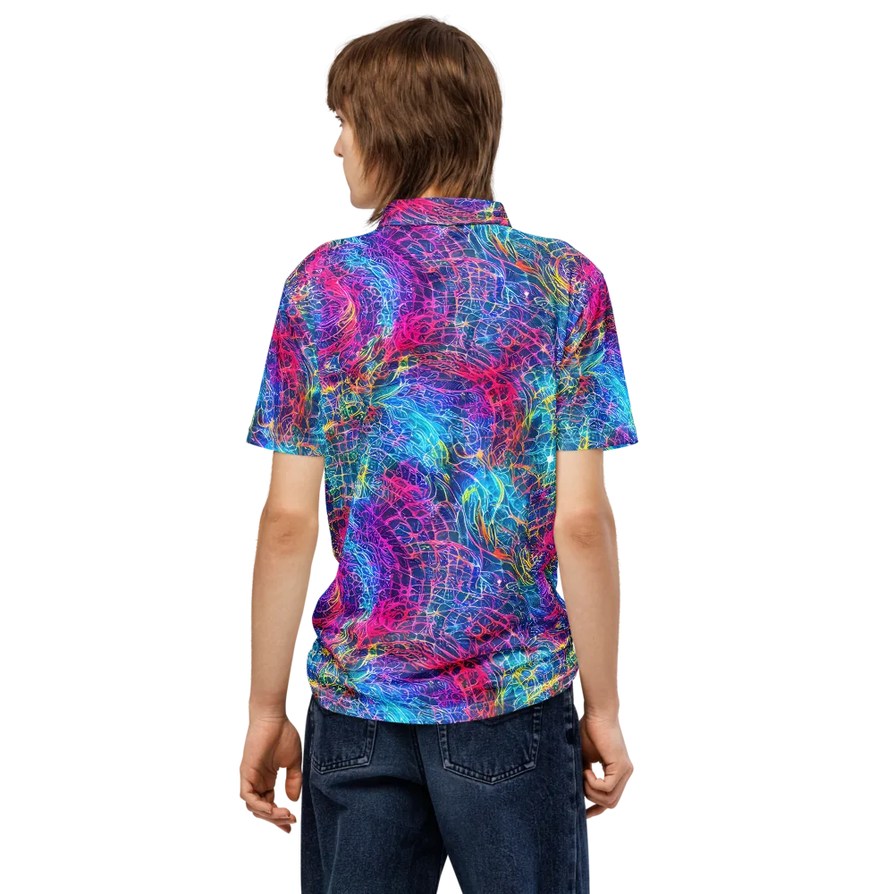 Hypercolor Rapture on Men's Slim Fit Polo Shirt — Back