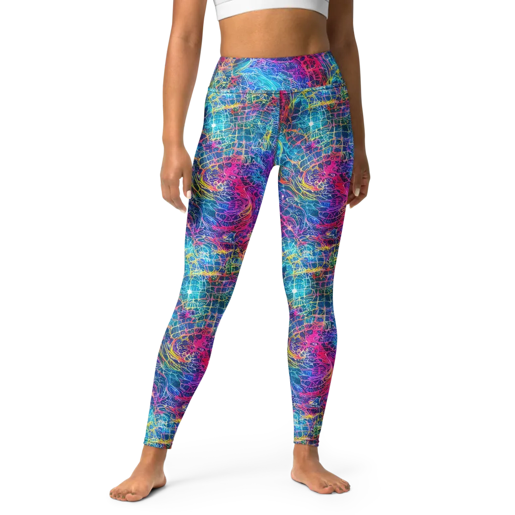 Hypercolor Rapture on Yoga Leggings — Front