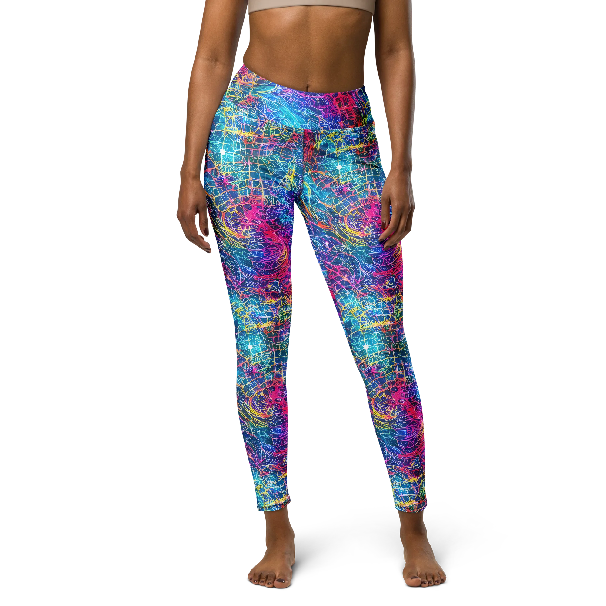 Hypercolor Rapture on Yoga Leggings — Front