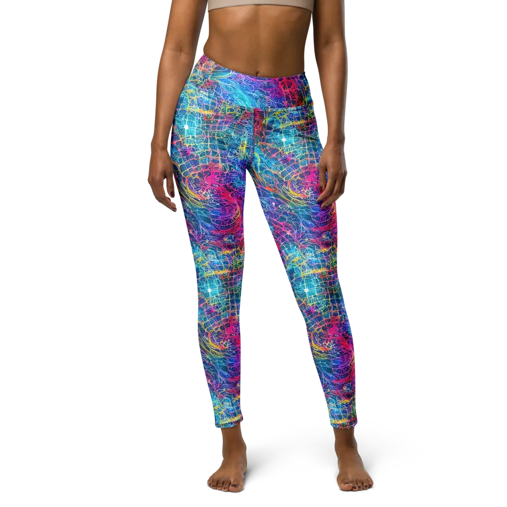 Hypercolor Rapture on Yoga Leggings — Front
