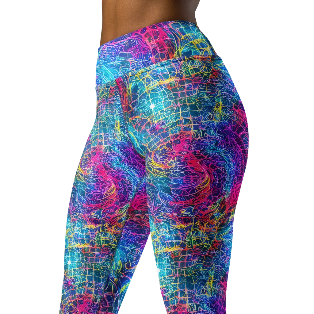 Hypercolor Rapture on Yoga Leggings — Left Front