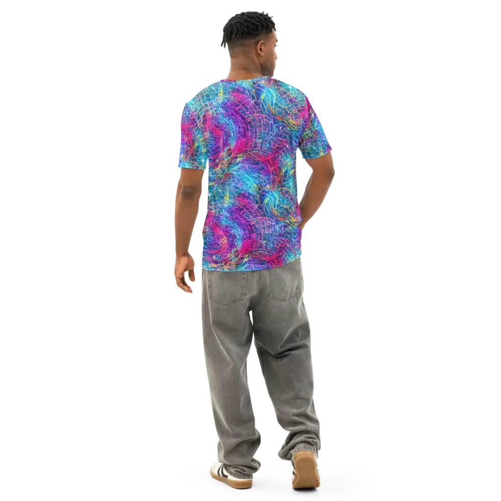 Hypercolor Rapture on Men's Cotton Crew Neck T-Shirt — Back
