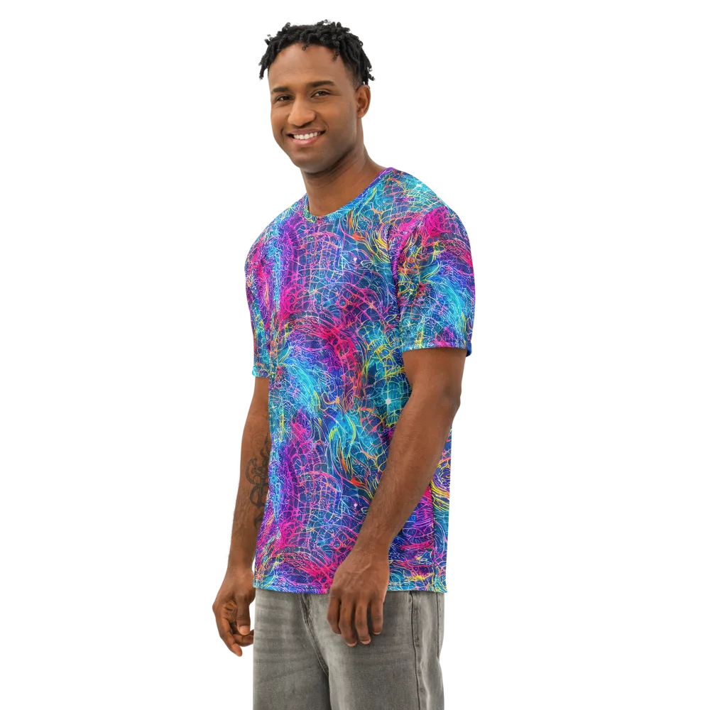 Hypercolor Rapture on Men's Cotton Crew Neck T-Shirt — Left Front