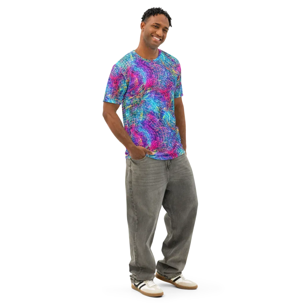 Hypercolor Rapture on Men's Cotton Crew Neck T-Shirt — Right Front
