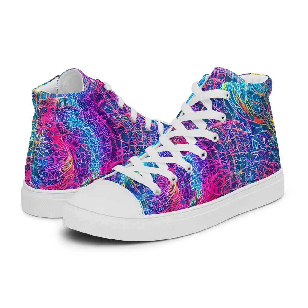 Hypercolor Rapture on Men's High Top Canvas Shoes — Left