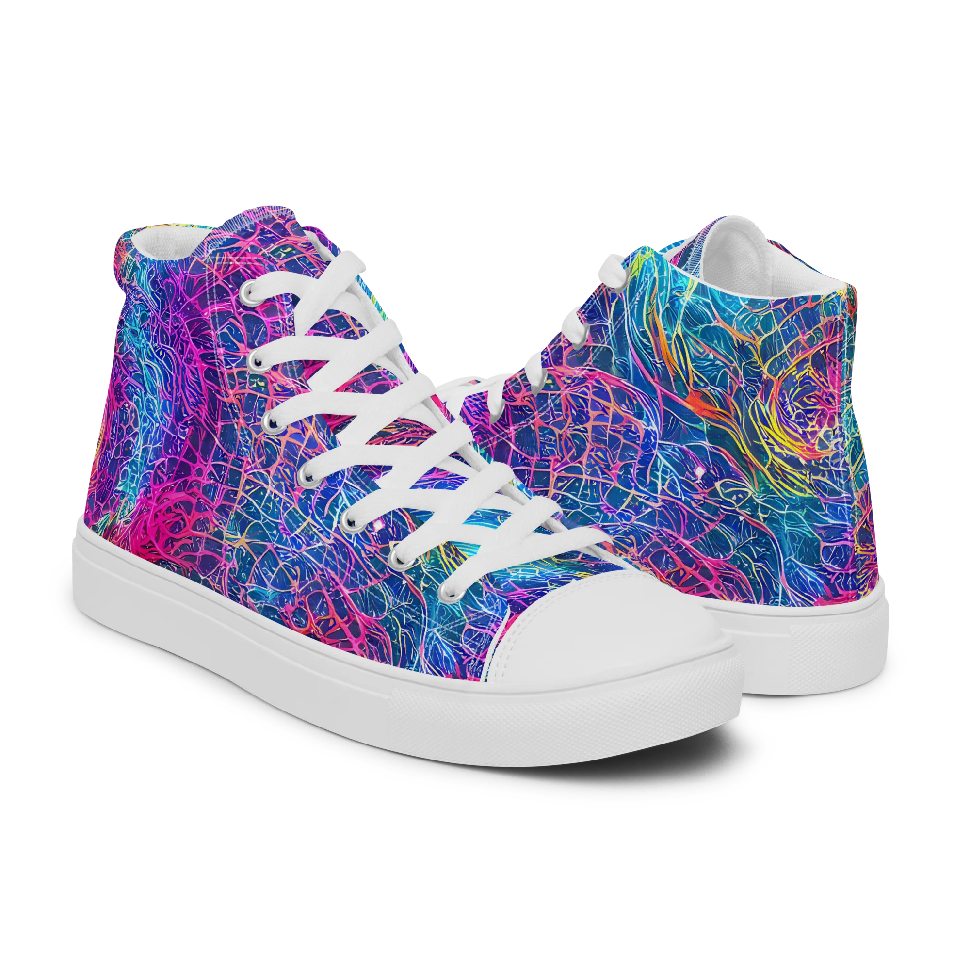 Hypercolor Rapture on Men's High Top Canvas Shoes — Right