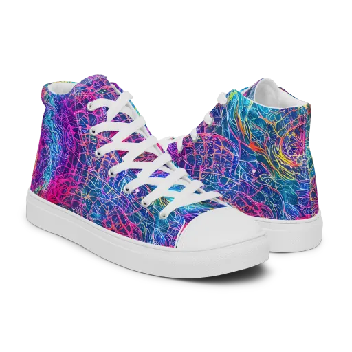 Hypercolor Rapture on a Men's High Top Canvas Shoes