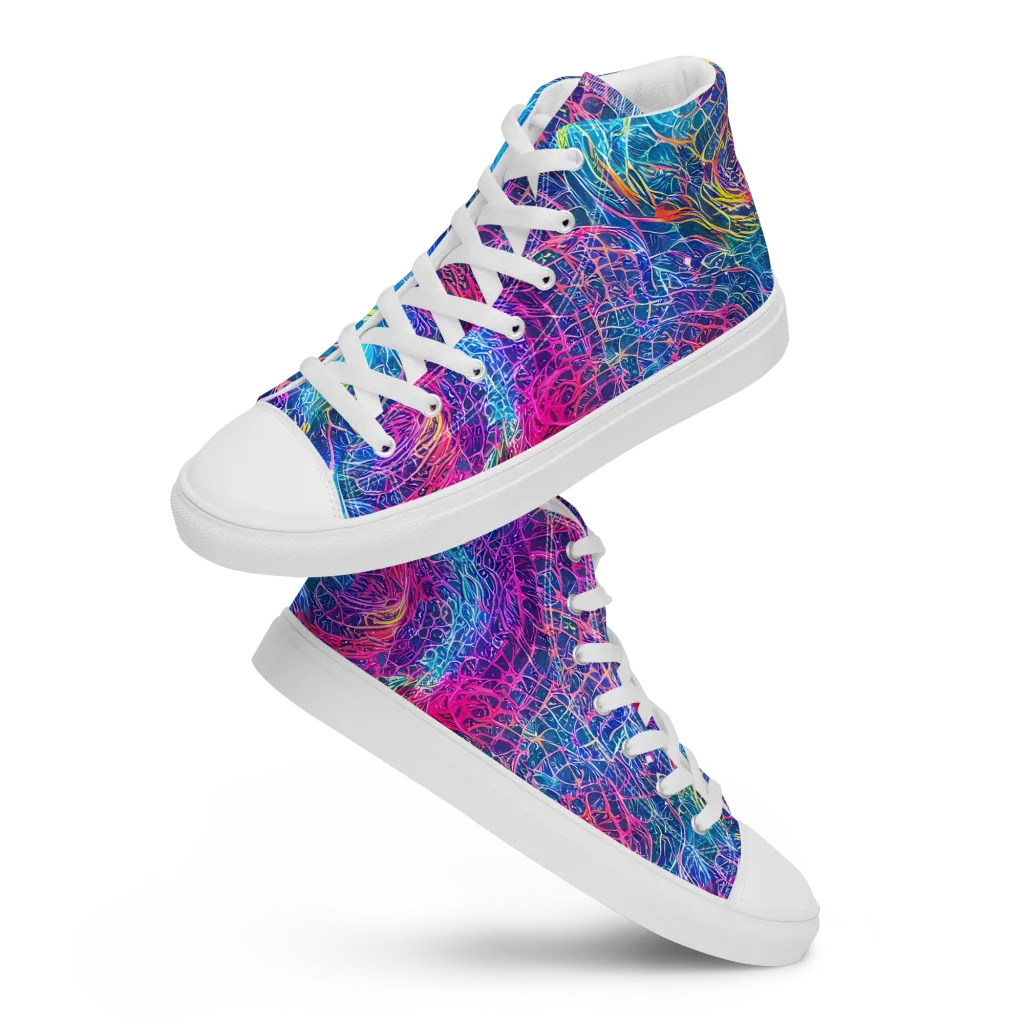 Hypercolor Rapture on Men's High Top Canvas Shoes — Front