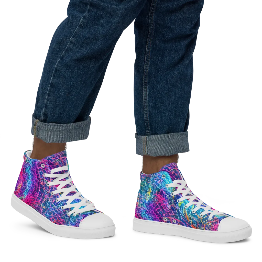 Hypercolor Rapture on Men's High Top Canvas Shoes — Right