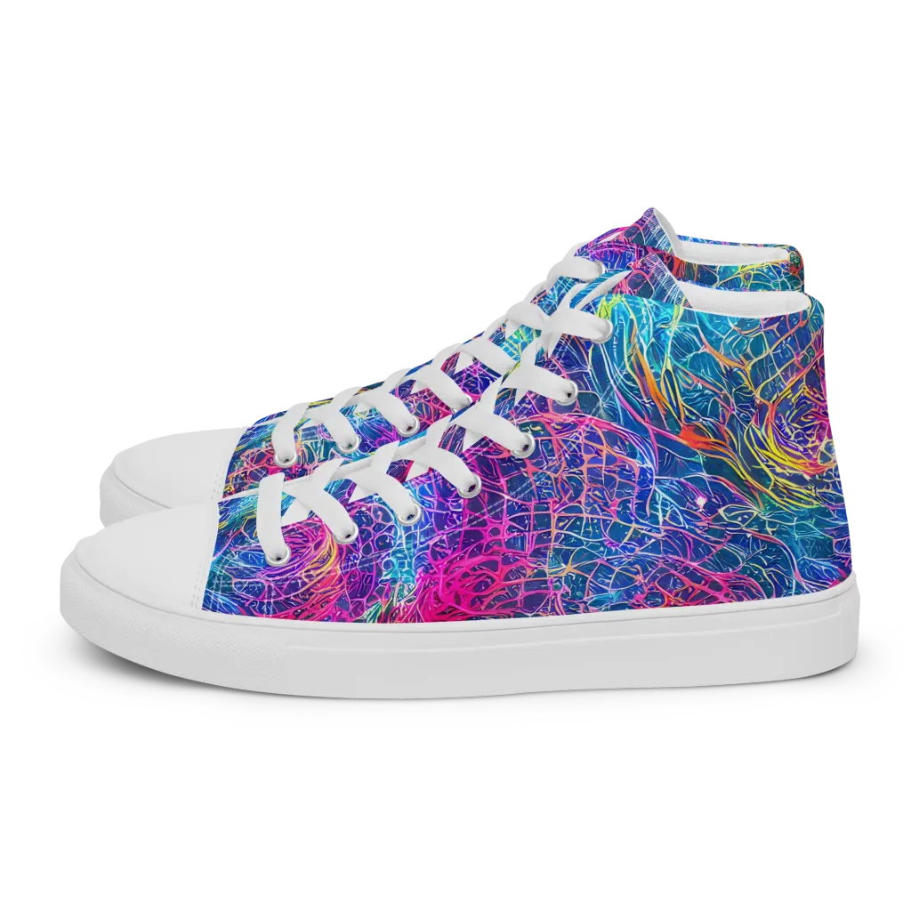 Hypercolor Rapture on Women's High Top Canvas Shoes — Left