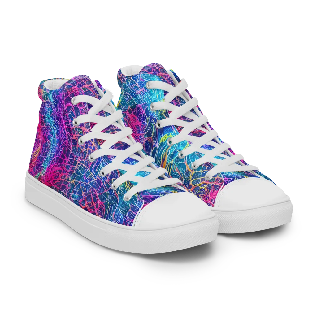Hypercolor Rapture on Women's High Top Canvas Shoes — Right Front