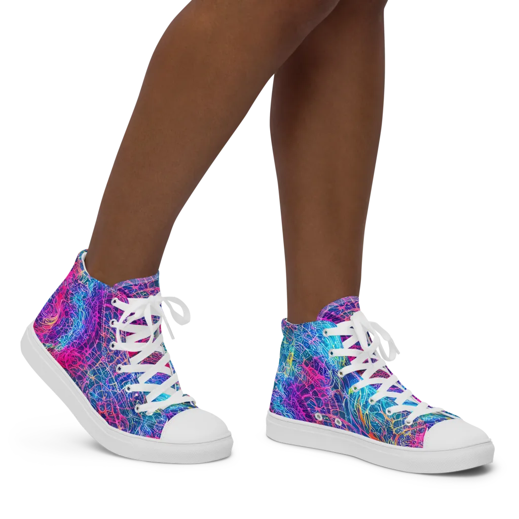 Hypercolor Rapture on Women's High Top Canvas Shoes — Right