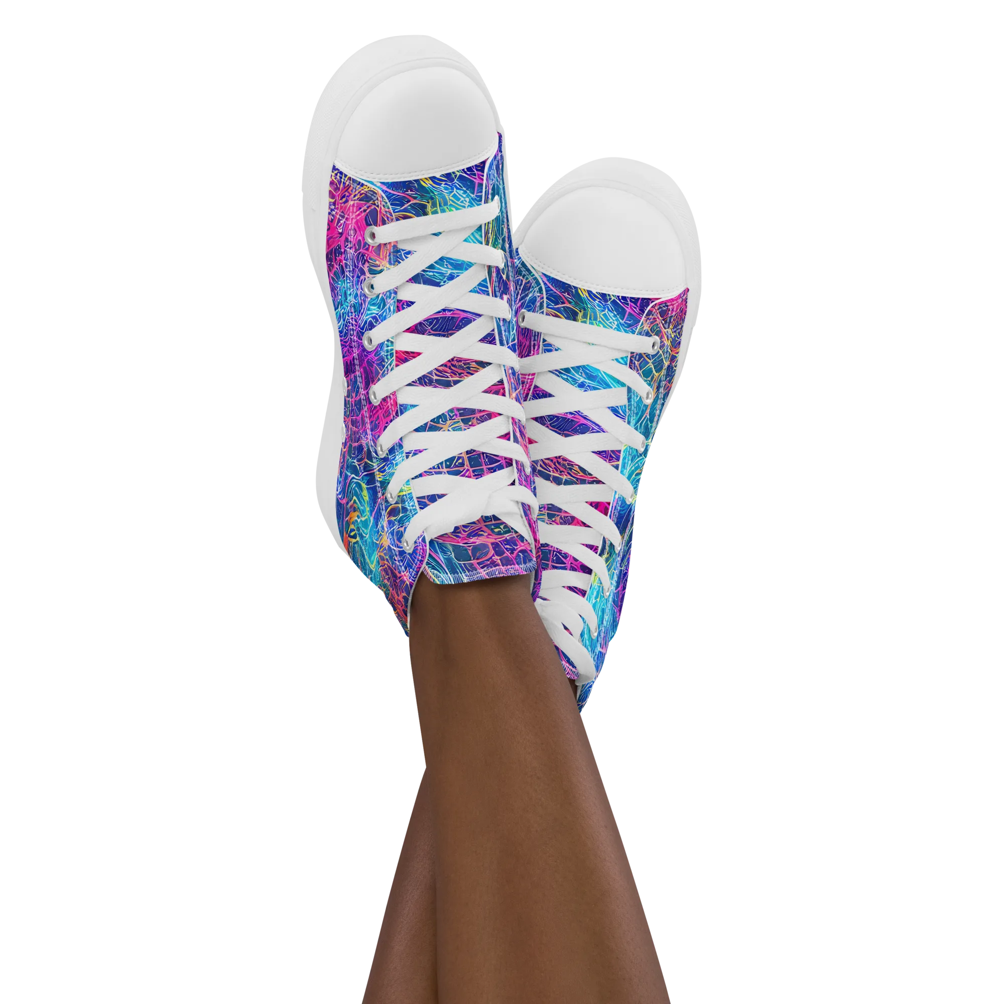 Hypercolor Rapture on Women's High Top Canvas Shoes — Front