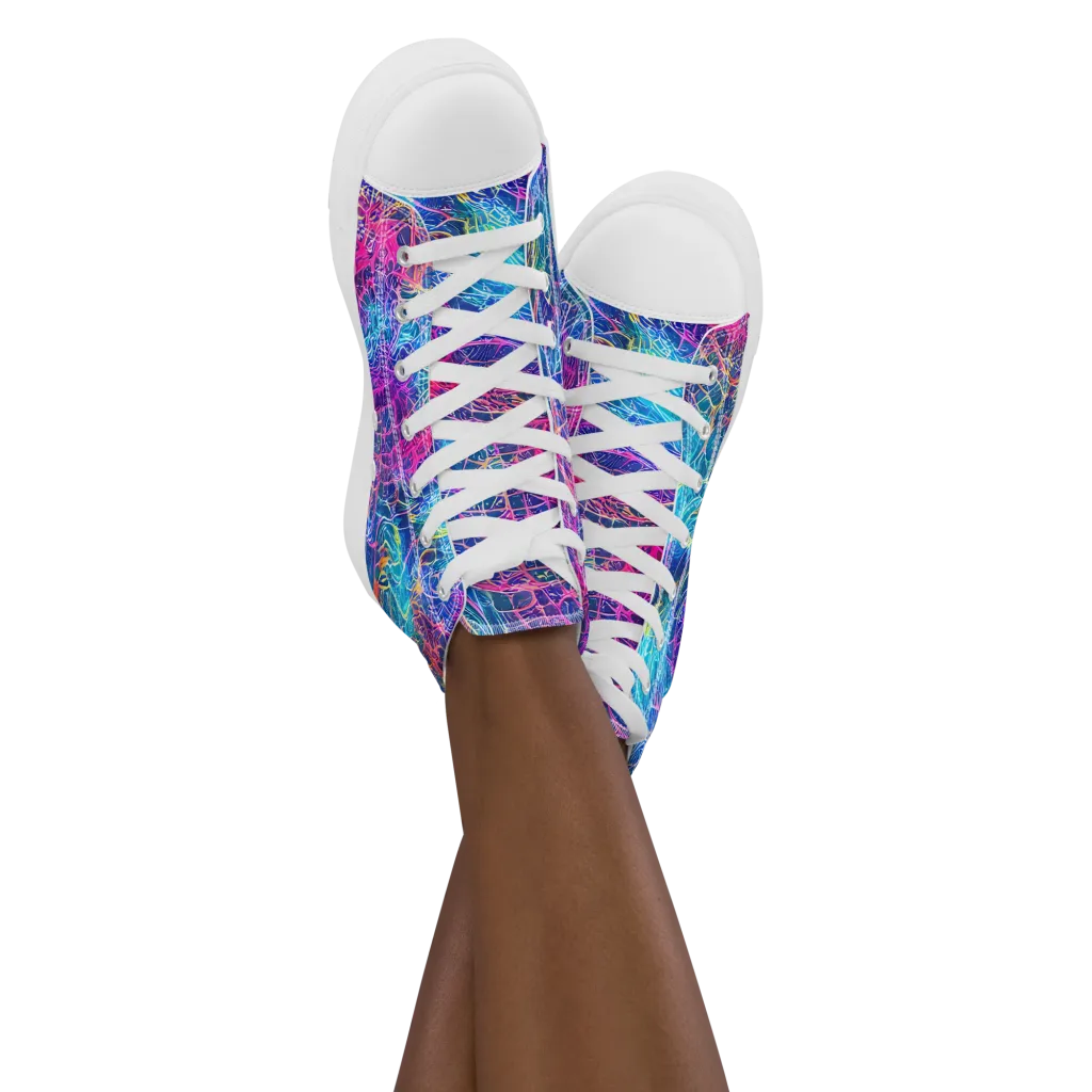 Hypercolor Rapture on Women's High Top Canvas Shoes — Front
