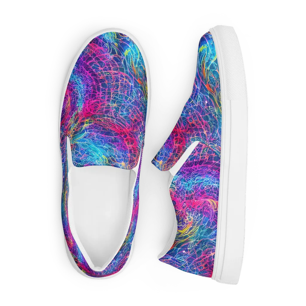 Hypercolor Rapture on Men's Slip-On Canvas Shoes — Front