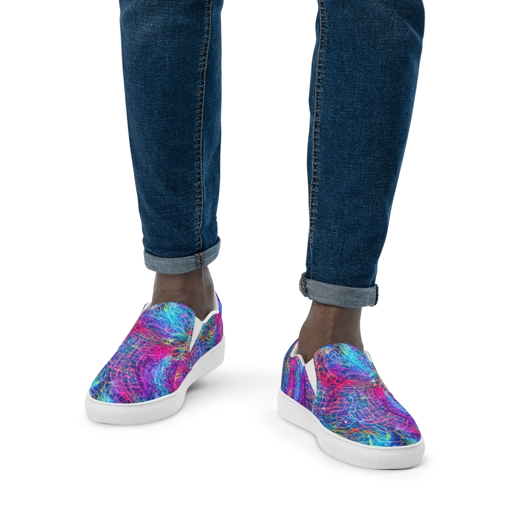 Hypercolor Rapture on Men's Slip-On Canvas Shoes — Front