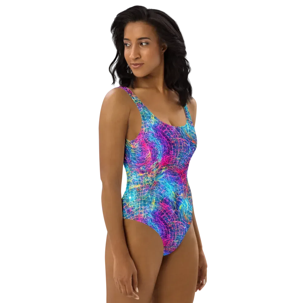 Hypercolor Rapture on One-Piece Swimsuit — Right