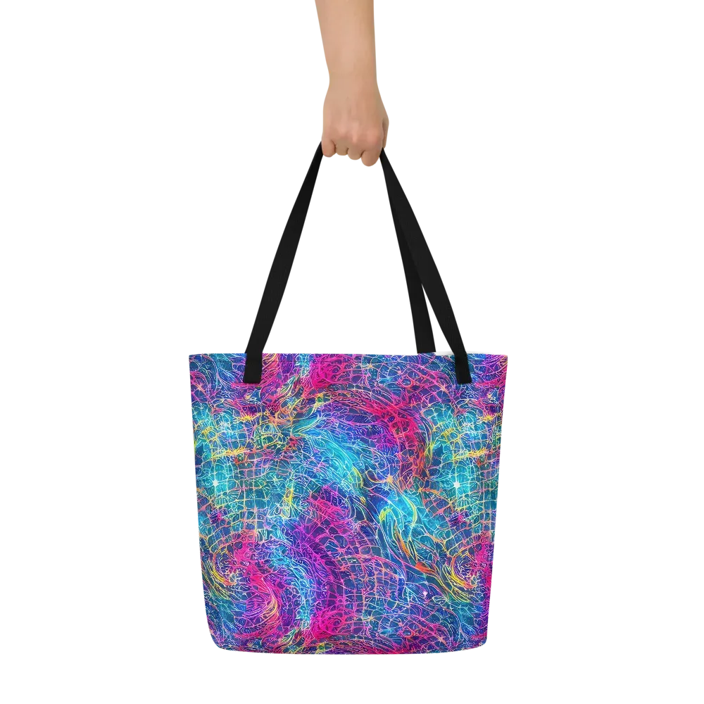 Hypercolor Rapture on Large Tote Bag W/ Pocket — Front