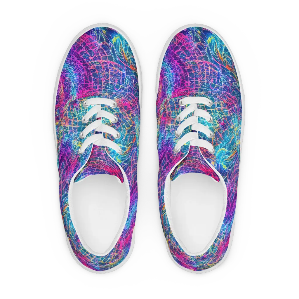 Hypercolor Rapture on Men's Lace-Up Canvas Shoes — Front
