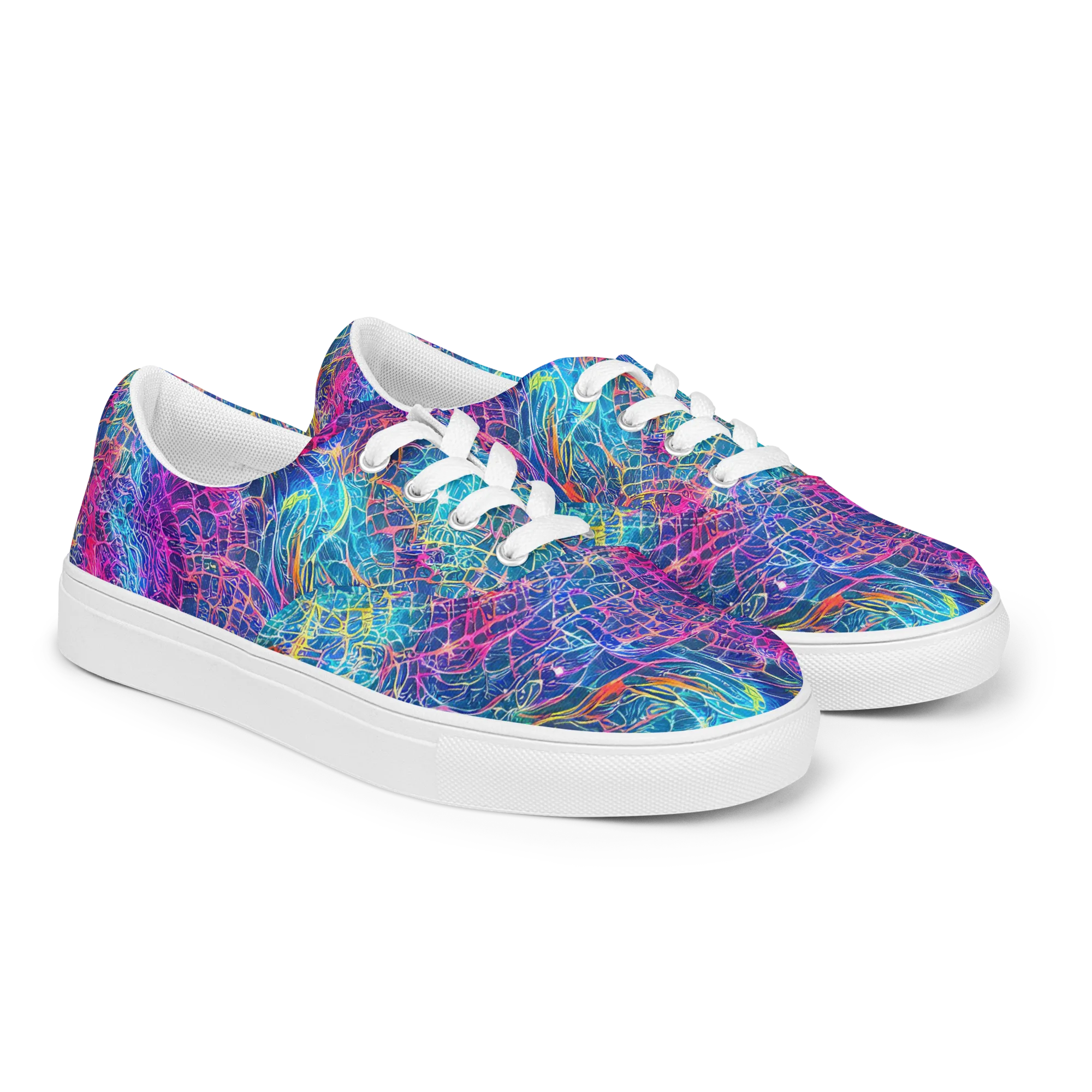 Hypercolor Rapture on Men's Lace-Up Canvas Shoes — Right Front