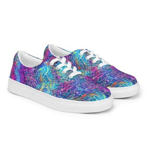 Hypercolor Rapture on a Men's Lace-Up Canvas Shoes