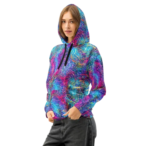 Hypercolor Rapture on a Cotton Hoodie