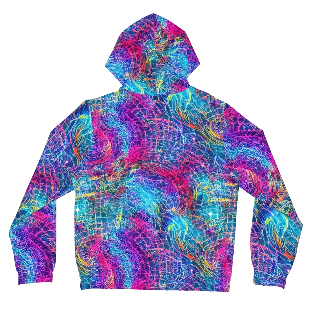 Hypercolor Rapture on Women's Full-Zip Hoodie — Back