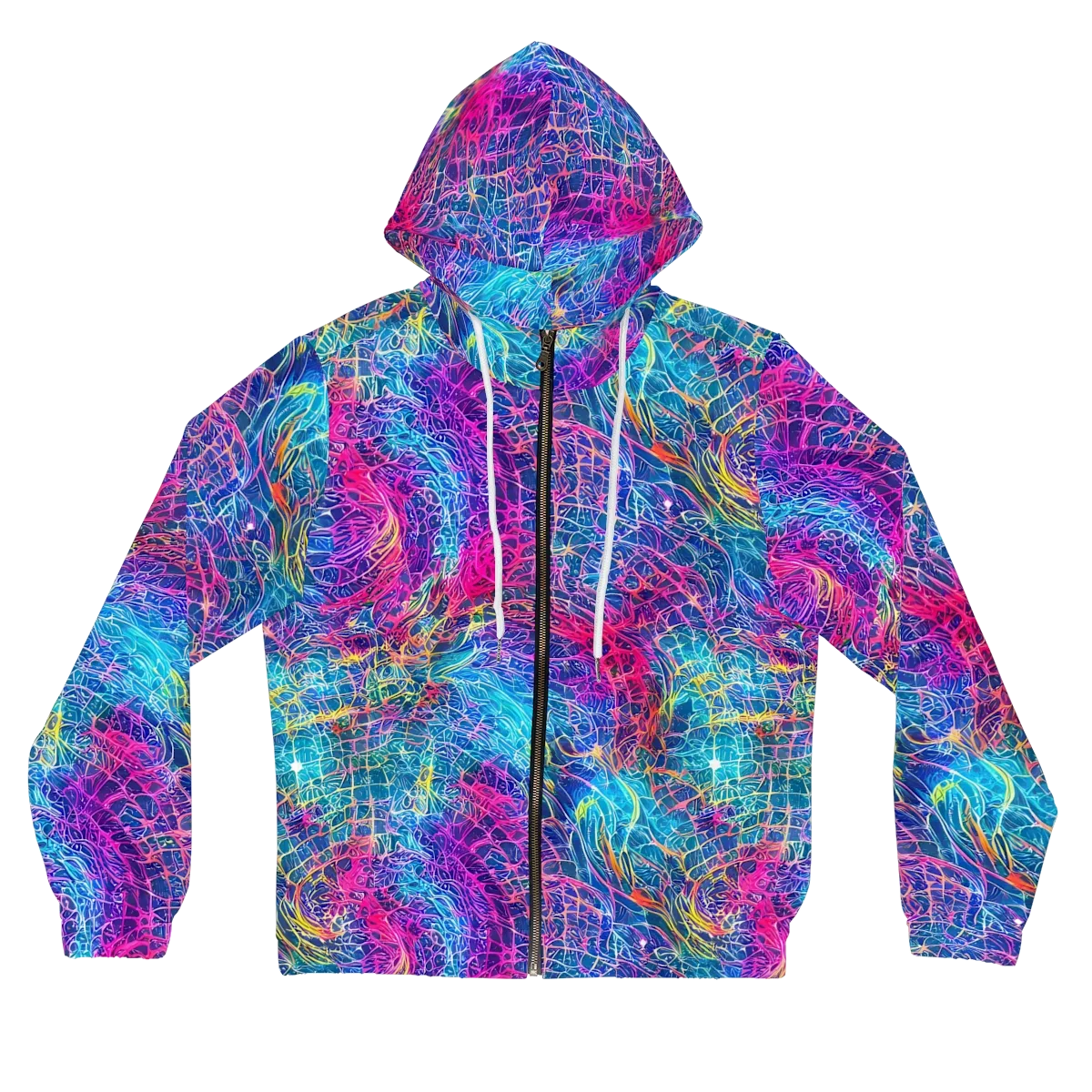 Hypercolor Rapture on Women's Full-Zip Hoodie — Front