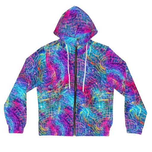 Hypercolor Rapture on a Women's Full-Zip Hoodie