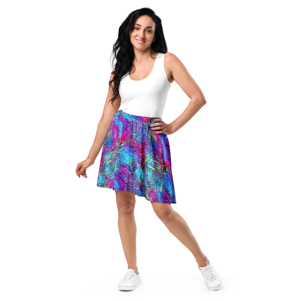 Hypercolor Rapture on Skater Skirt — Front