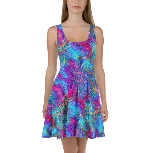 Hypercolor Rapture on a Skater Dress