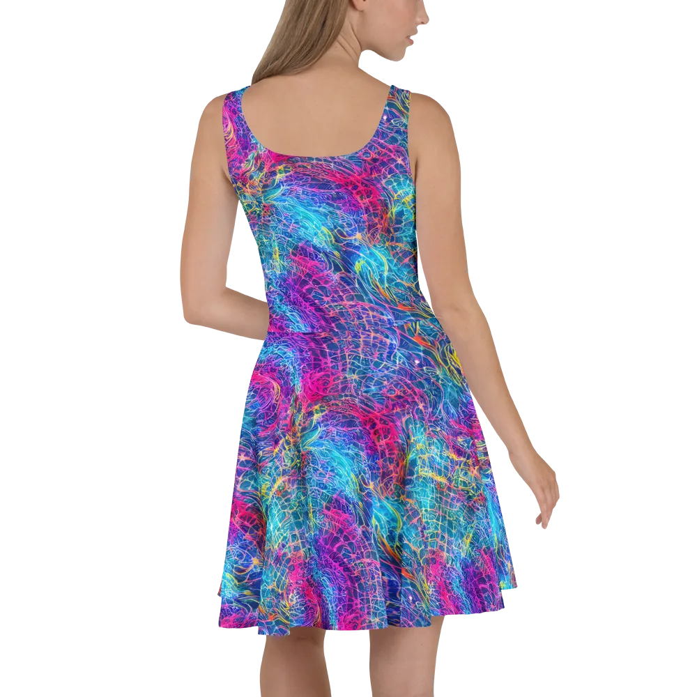 Hypercolor Rapture on Skater Dress — Back