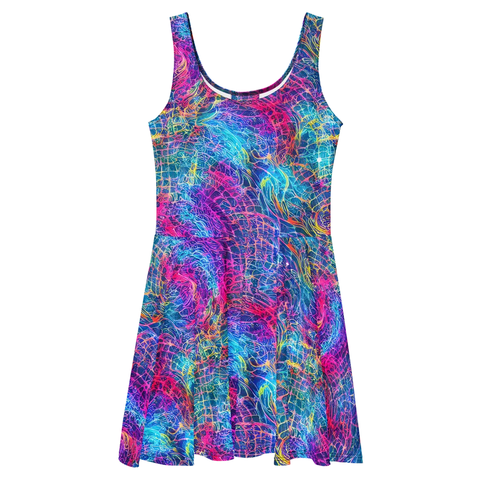 Hypercolor Rapture on Skater Dress — Front