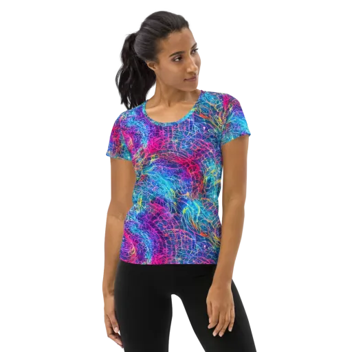 Hypercolor Rapture on a Women's Athletic T-Shirt
