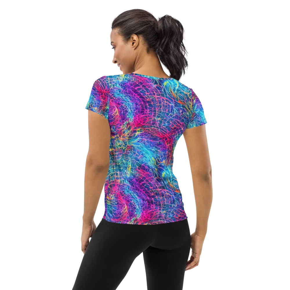 Hypercolor Rapture on Women's Athletic T-Shirt — Back