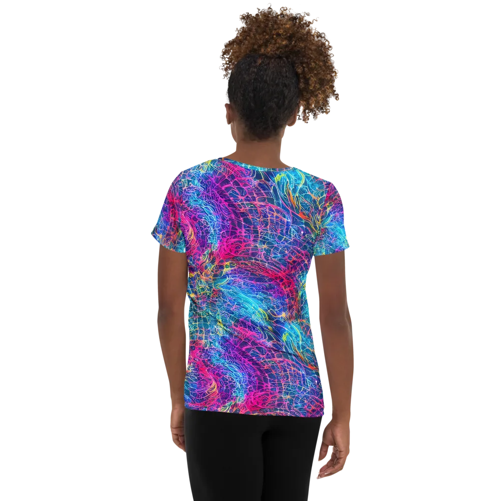 Hypercolor Rapture on Women's Athletic T-Shirt — Back