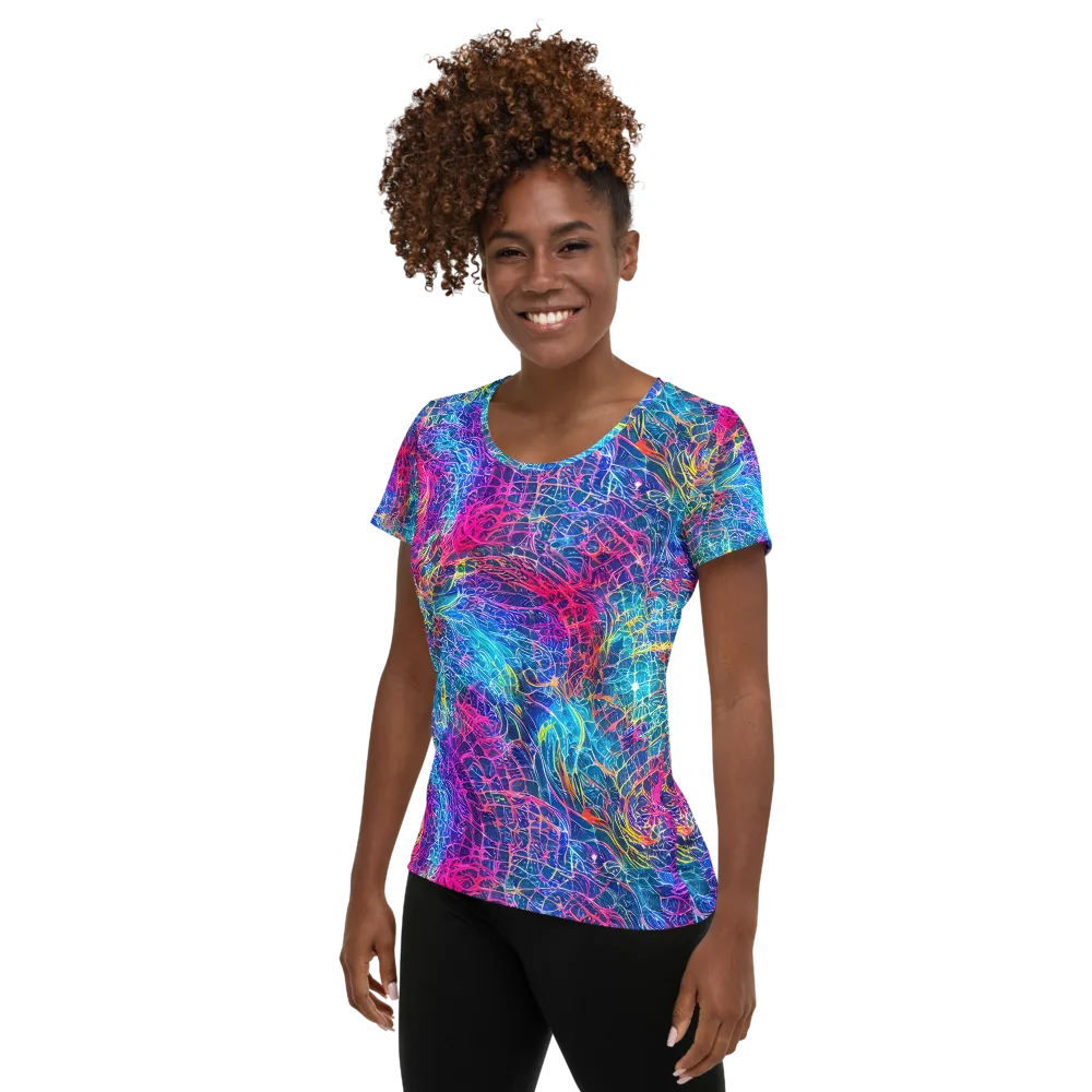 Hypercolor Rapture on Women's Athletic T-Shirt — Left