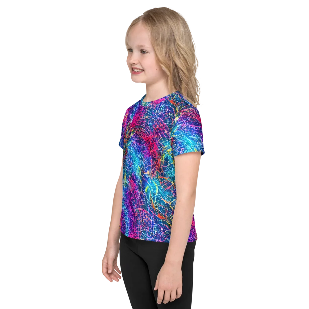Hypercolor Rapture on Kids Crew Neck T-Shirt — Left