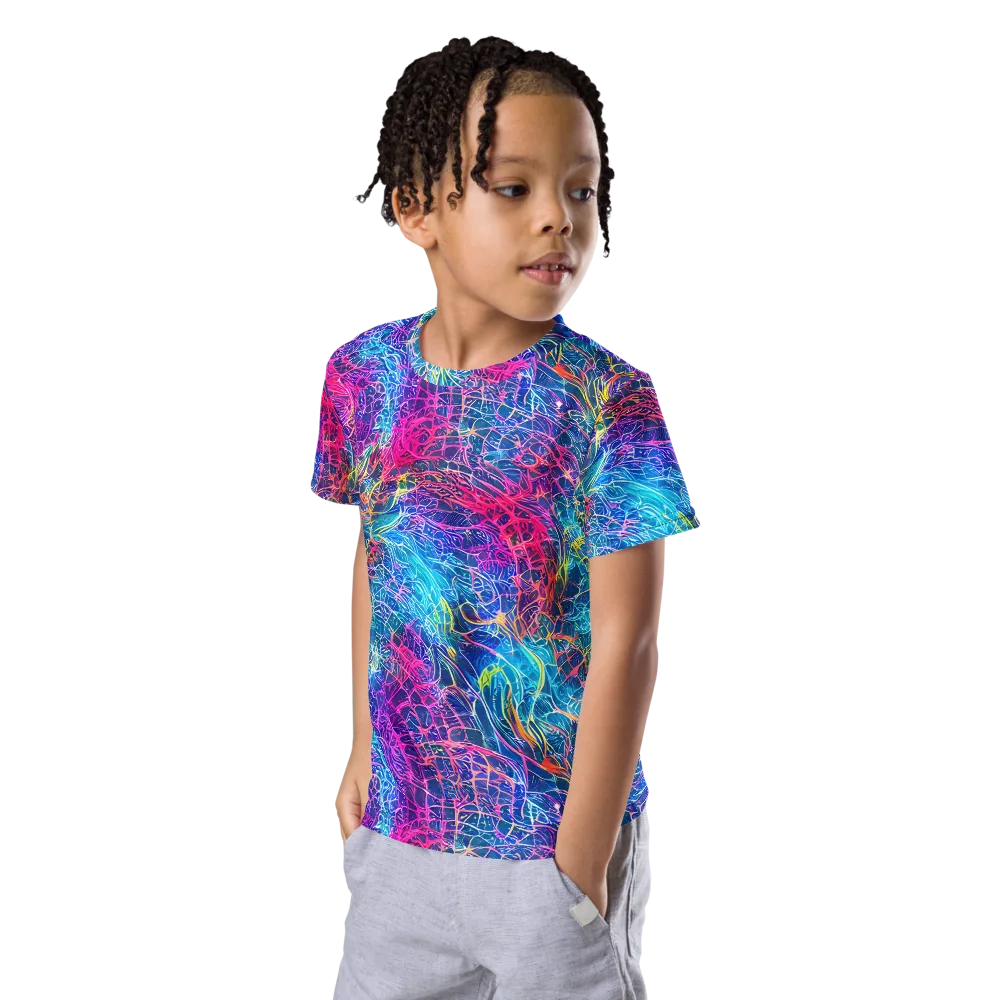 Hypercolor Rapture on Kids Crew Neck T-Shirt — Left Front