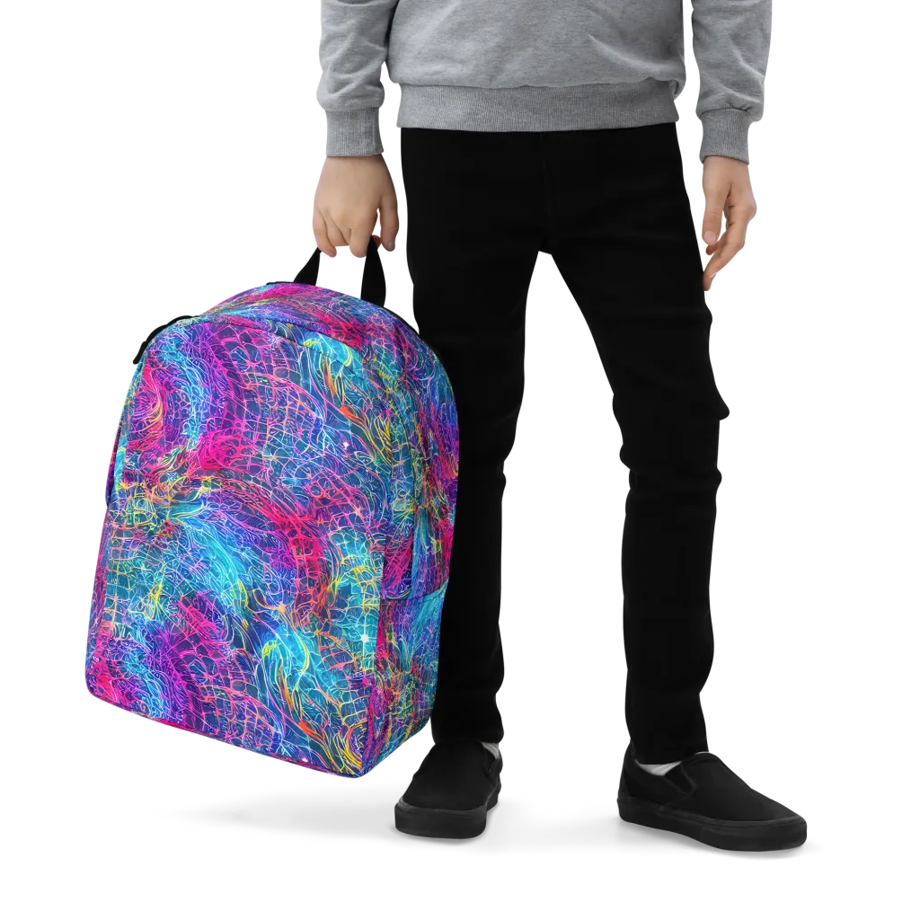 Hypercolor Rapture on Minimalist Backpack — Zoomed-in