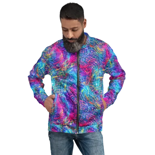 Hypercolor Rapture on a Bomber Jacket