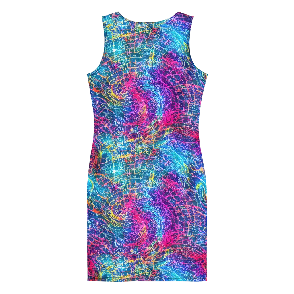Hypercolor Rapture on Bodycon Dress — Back
