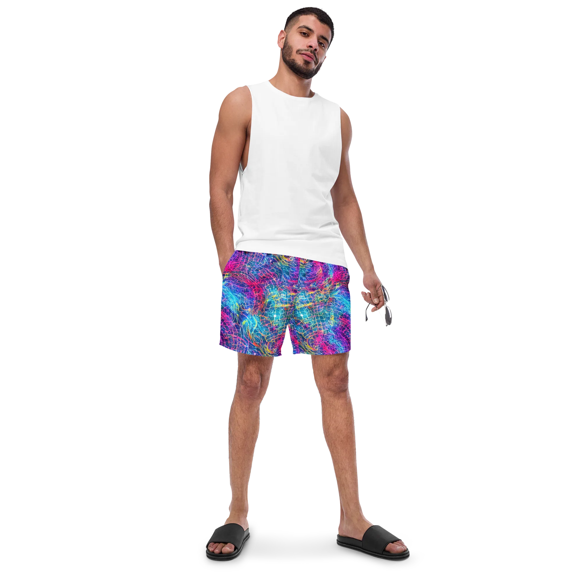 Hypercolor Rapture on Swim Trunks — Front