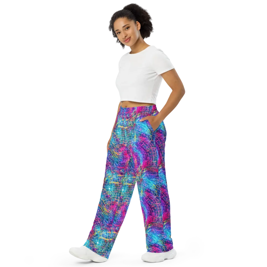 Hypercolor Rapture on Wide-Leg Pants — Left Front