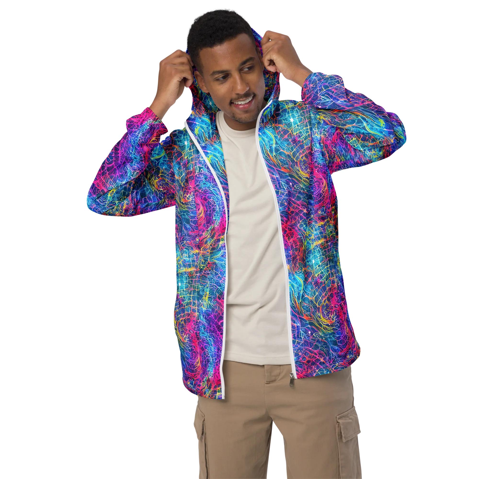 Hypercolor Rapture on Men's Windbreaker — Front