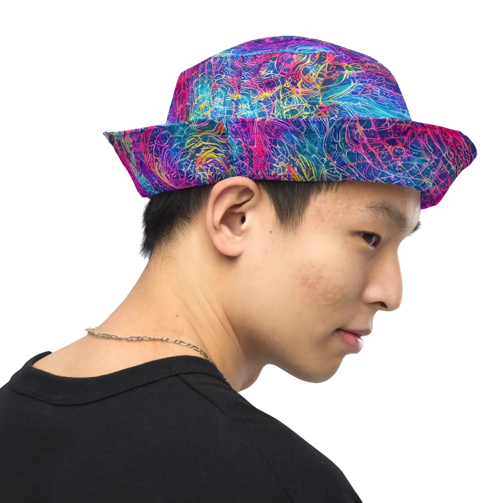Hypercolor Rapture on Reversible Bucket Hat — Right Outside