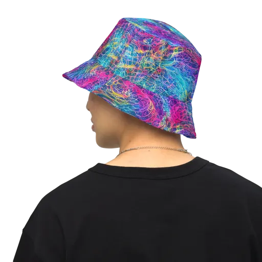 Hypercolor Rapture on a Reversible Bucket Hat