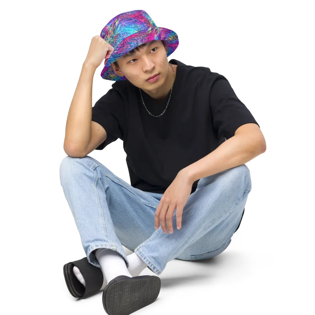 Hypercolor Rapture on Reversible Bucket Hat — Front 2 Inside